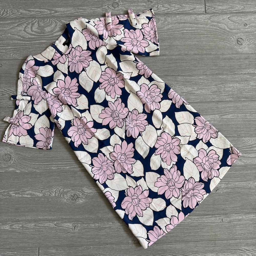Ann Taylor Floral Dress in Pink and Navy 00P